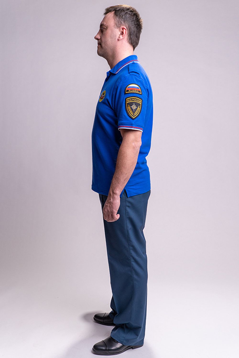 Рубашка-поло мужская МЧС короткий рукав (нового образца, василек)