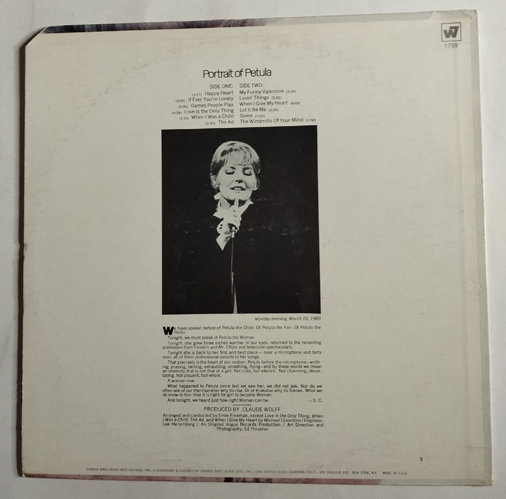 Винтажная виниловая пластинка LP Petula Clark Portrait Of Petula (USA 1969)