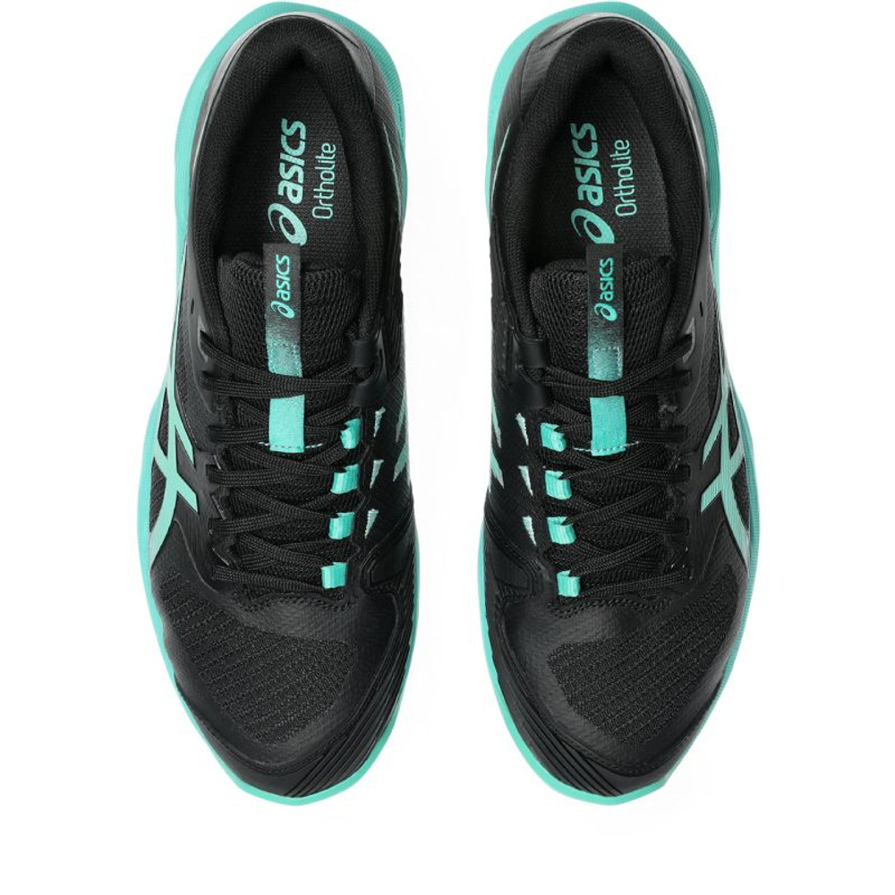 Мужские теннисные кроссовки Asics Solution Speed FF 4 Clay - black/aurora green