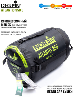 Мешок-кокон спальный Norfin ATLANTIS 350 L (молния слева)