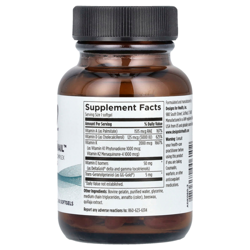 Designs For Health, ADK Evail™, Lipid Soluble Complex With GG, 60 Softgels