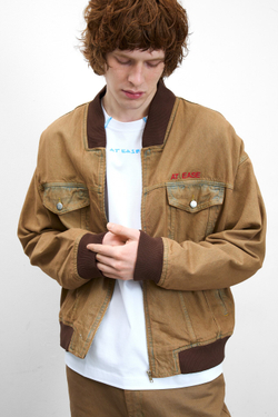 Бомбер DENIM JACKET бежевый