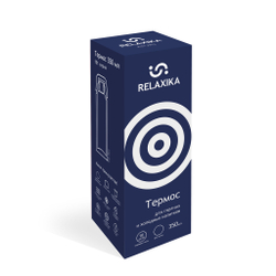 Термос Relaxika 101 (0,35 литра), темно-синий (стикерпак "7 вершин")