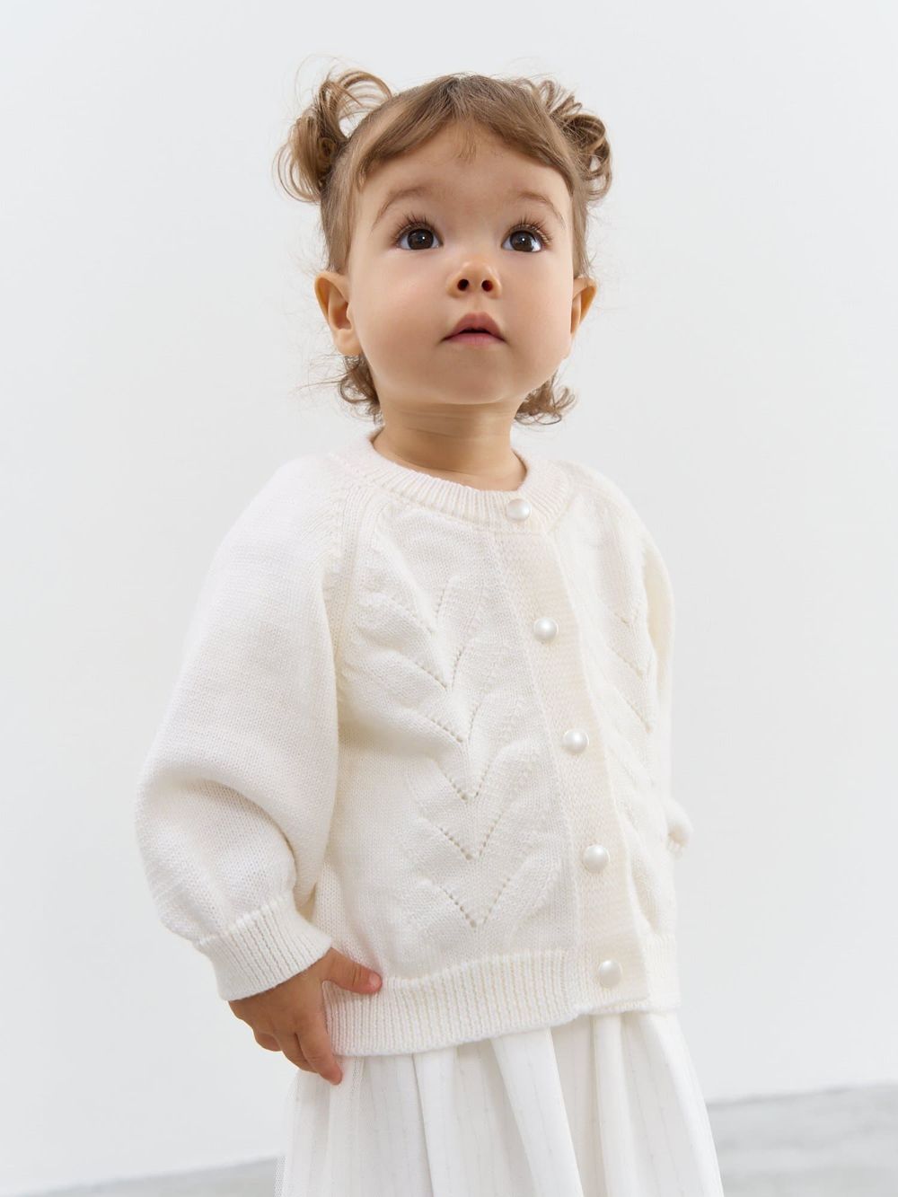 Кардиган "Снежинка" из смесовой шерсти 0+