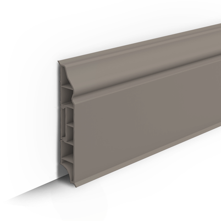 Плинтус напольный IDEAL Дюра фигурный 036 Платиново-серый 80x16x2200 мм