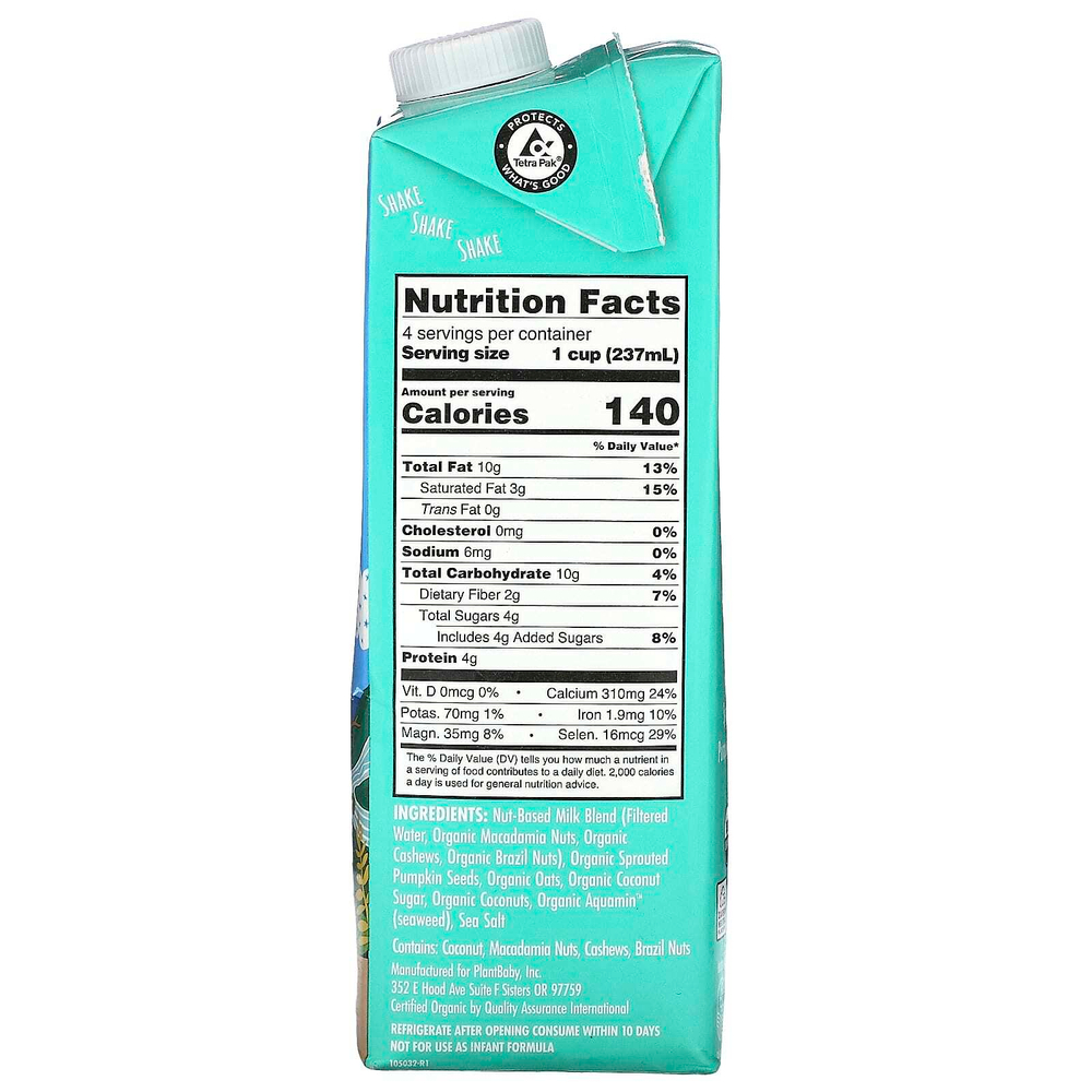 Kiki Milk, Органическое молоко на основе орехов и семян, макинтош, 946 мл (32 жидк. унц.)