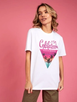 Футболка калифорния california оверсайз белая