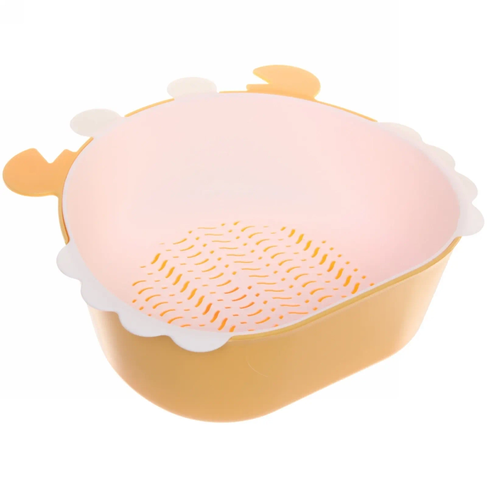 Дуршлаг пластиковый с поддоном «Крабик» 26*24*9см, микс цветов