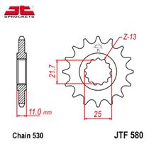 JT JTF580.15 звезда передняя (ведущая), 15 зубьев