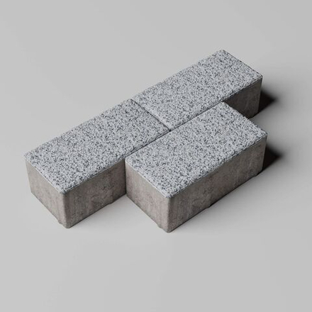 Тротуарная плитка ПРЯМОУГОЛЬНИК 200x100 мм Стоунмикс Белый с черным