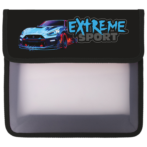 Папка для тетрадей ЮНЛАНДИЯ А5, пластик, 2 отделения, клапан на липучке, Extreme, 272190