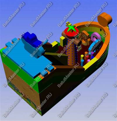 Коммерческий надувной батут "Побег из зоопарка"