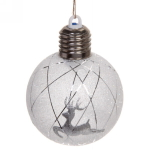 Шар новогодний с подсветкой 8 см «Олень», Мультицвет