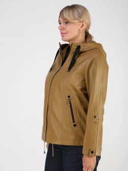 Кожаная куртка демисезонная с капюшоном