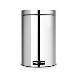 Ведро для мусора Brabantia с металлическим внутреннем ведром полированная сталь 20л вид спереди