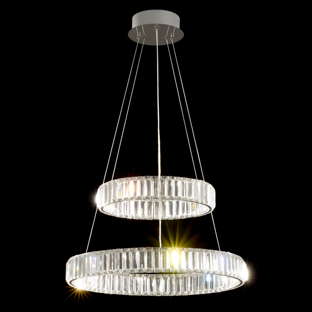 Citilux Чезаре CL338261 LED Люстра хрустальная с пультом Хром