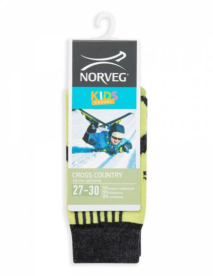 (9CRCU)Термоноски детские Norveg Cross Сountry - для катания на лыжах