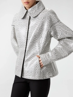 Куртка черно-белая с объемными рукавами OLA OLA