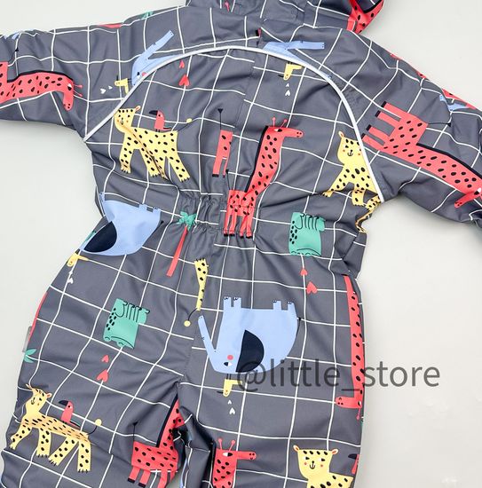 Комбинезон демисезонный "Звери на клетке" серый