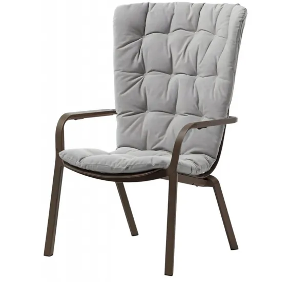 Уличное кресло Folio табак с серой подушкой