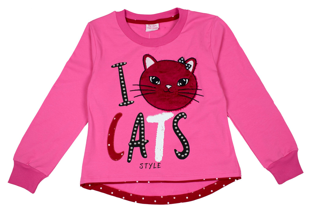 свитшот утепленный Кошка стиль начес 1798