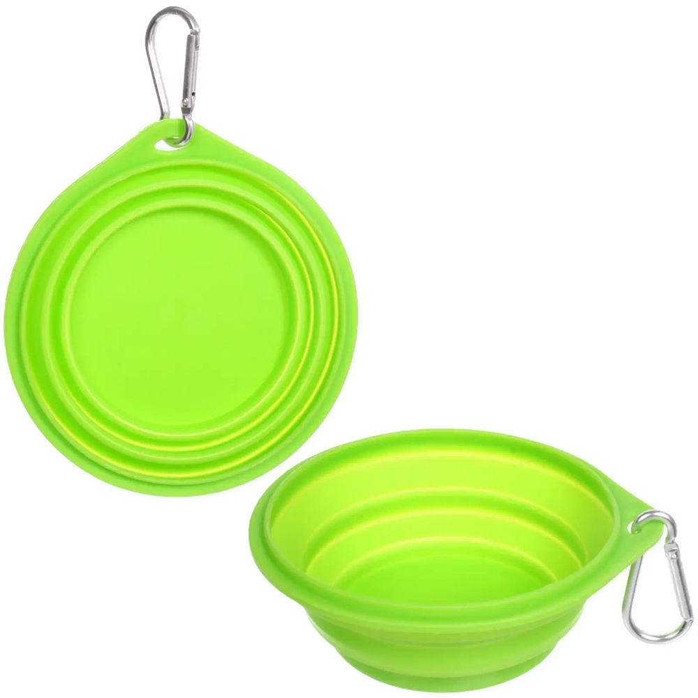 Миска складная силиконовая с карабином «Мой Бро», цвет зеленый, 350мл, 12,5*7,5*4см