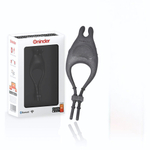 Черное эрекционное виброкольцо с управлением через приложение (Цвет: серый)