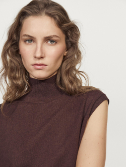 Massimo Dutti Трикотажный жилет из 100% кашемира, гранатовый