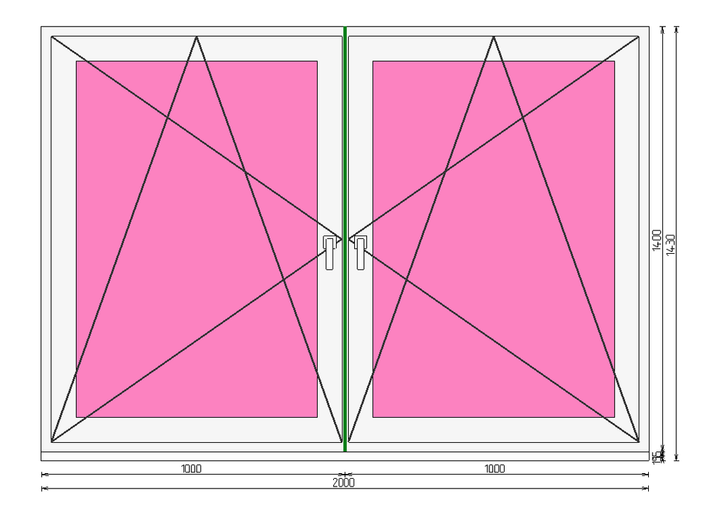 Пластиковое окно 1400 х 2000 ТермА Эко