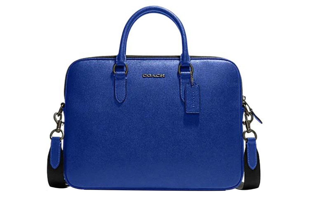 COACH Leather Briefcase, Handbag Large Men"s Blue
