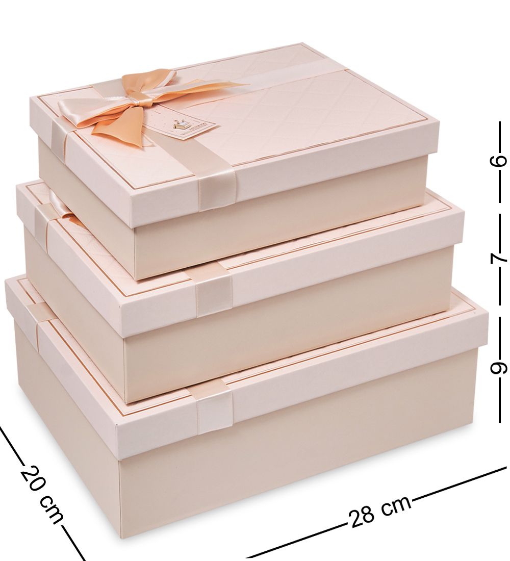 WF-176-B Набор коробок из 3 шт, пудровый