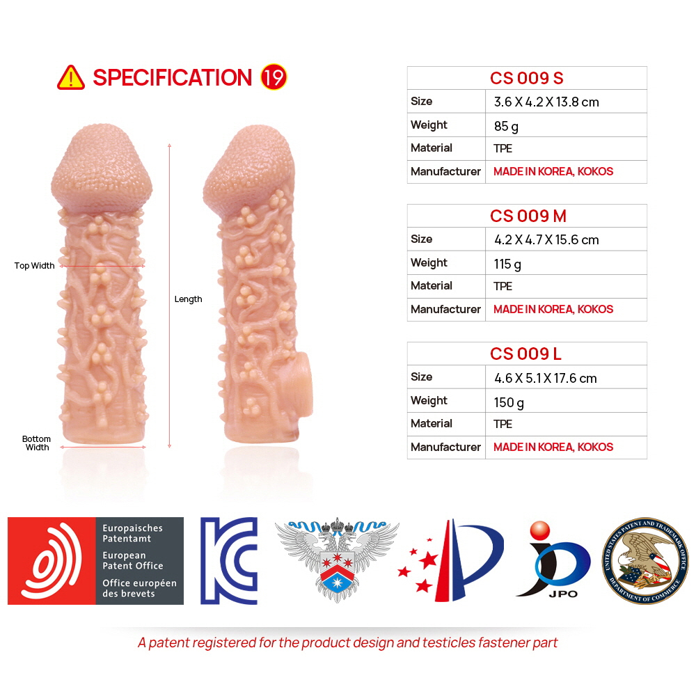 Насадка Cock Sleeve телесная TPE KOKOS CS-009-L