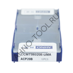 Пластина твердосплавная ISO CCMT060208-UMA ACP20B AHNO по стали, получистовая