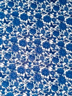 Ткань бязь плательная, рис. "Гжель", ширина 150 см, арт. 009