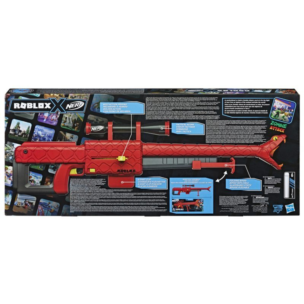 Hasbro Nerf Elite - Roblox Zombie Attack Viper Strike Launcher + стрелки F5483