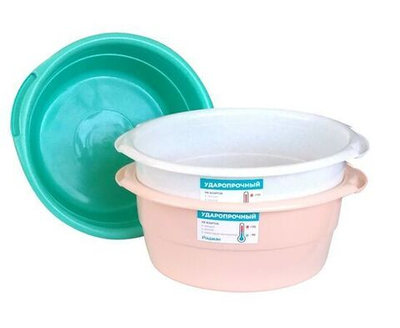 Таз пластиковый хозяйственный Радиан круглый, ударопрочный, с ручками, объемом 8л / товары для дома