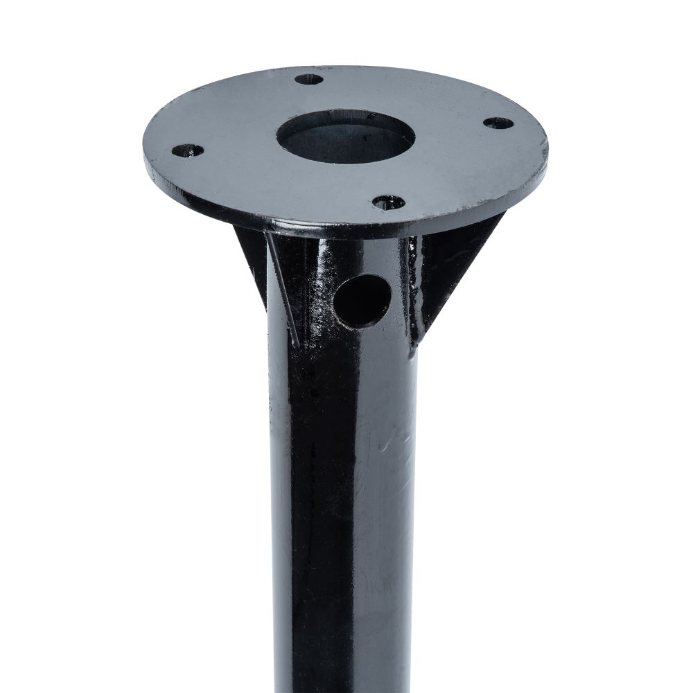 UFV-T10Z-60-80 BLACK Закладная деталь фундамента трубчатая. диаметр 60мм. высота 800мм. Опорный фланец. диаметр 145мм. Материал сталь. Цвет черный. ТМ Uniel