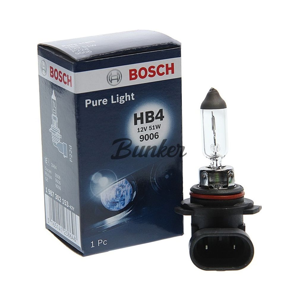 Галогеновая лампа Bosch pure light HB4, 12V