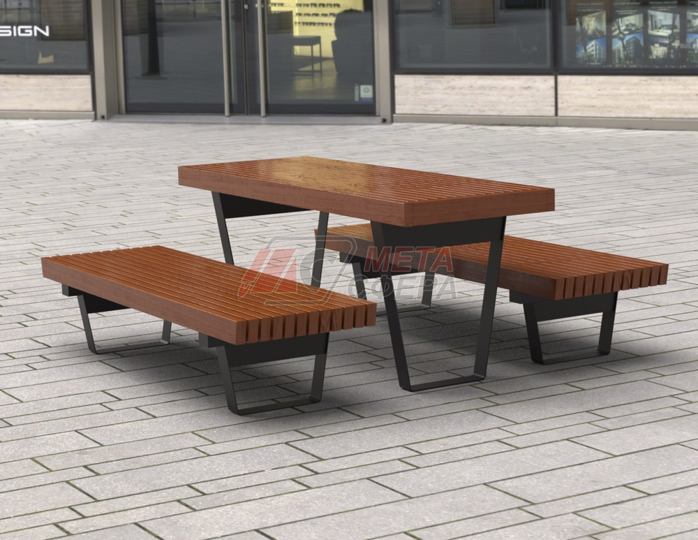 Стол уличный с лавками Rail Road 02