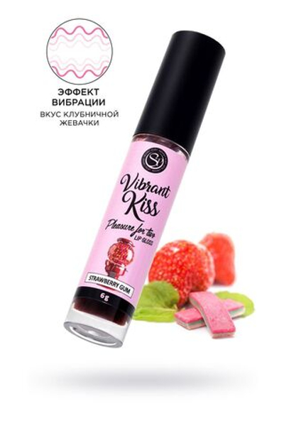 Возбуждающий бальзам для губ со вкусом клубничной жвачки - 15 мл.