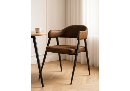 Стул на металлокаркасе Woodville Twin brown, black