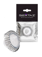 Эластичное эрекционное кольцо с длинными черными «ресничками» (Цвет: белый с черным)