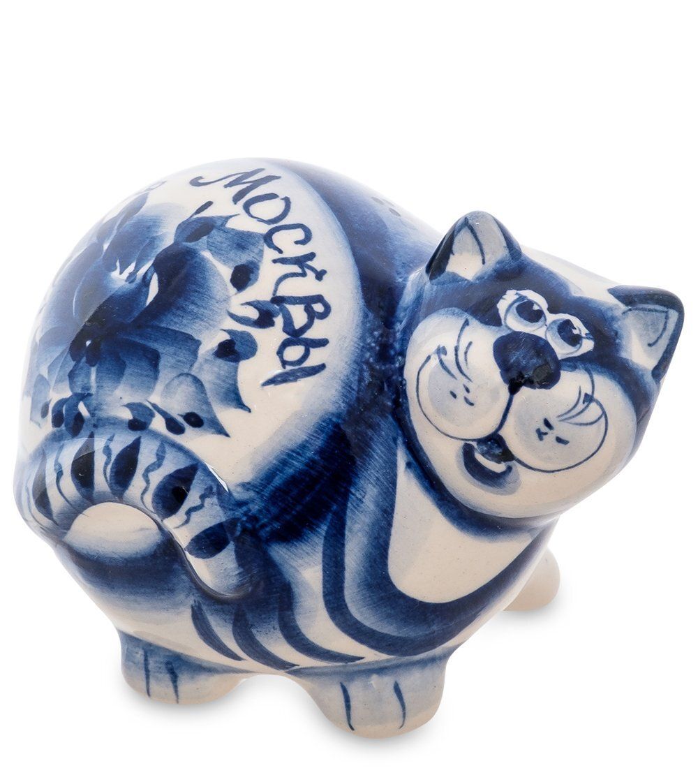 ГЛ- 365 Фигурка «Кот-Колобок» (Гжельский фарфор)