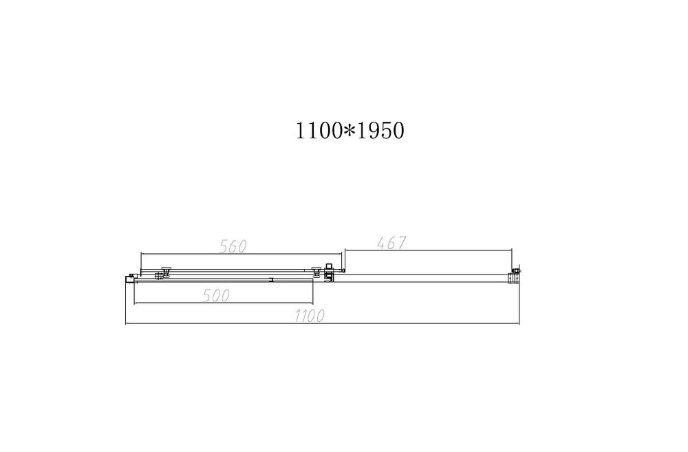 Душевая дверь Слим-Н (Slim-N) VDS-4SN110CL, 1100, хром, стекло прозрачное