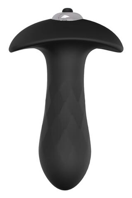 Черная анальная вибровтулка Single Speed Diamond Plug - 10 см.