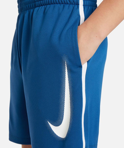 Шорты для мальчика теннисные Nike Boys Dri-Fit Multi+ Graphic Training Shorts - court blue/white/white