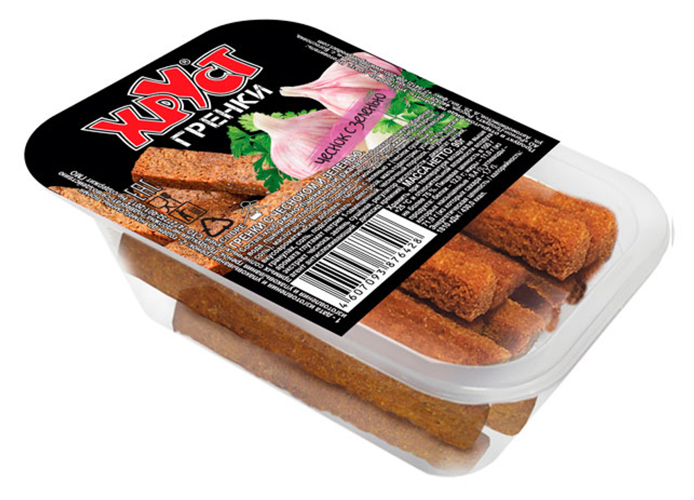 Гренки со вкусом чеснока и зеленью 90 г