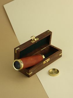Nautical Подзорная труба в деревянном футляре