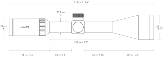 Оптический прицел Hawke Vantage IR 3-9x50 Mil-Dot с подсветкой (14230)