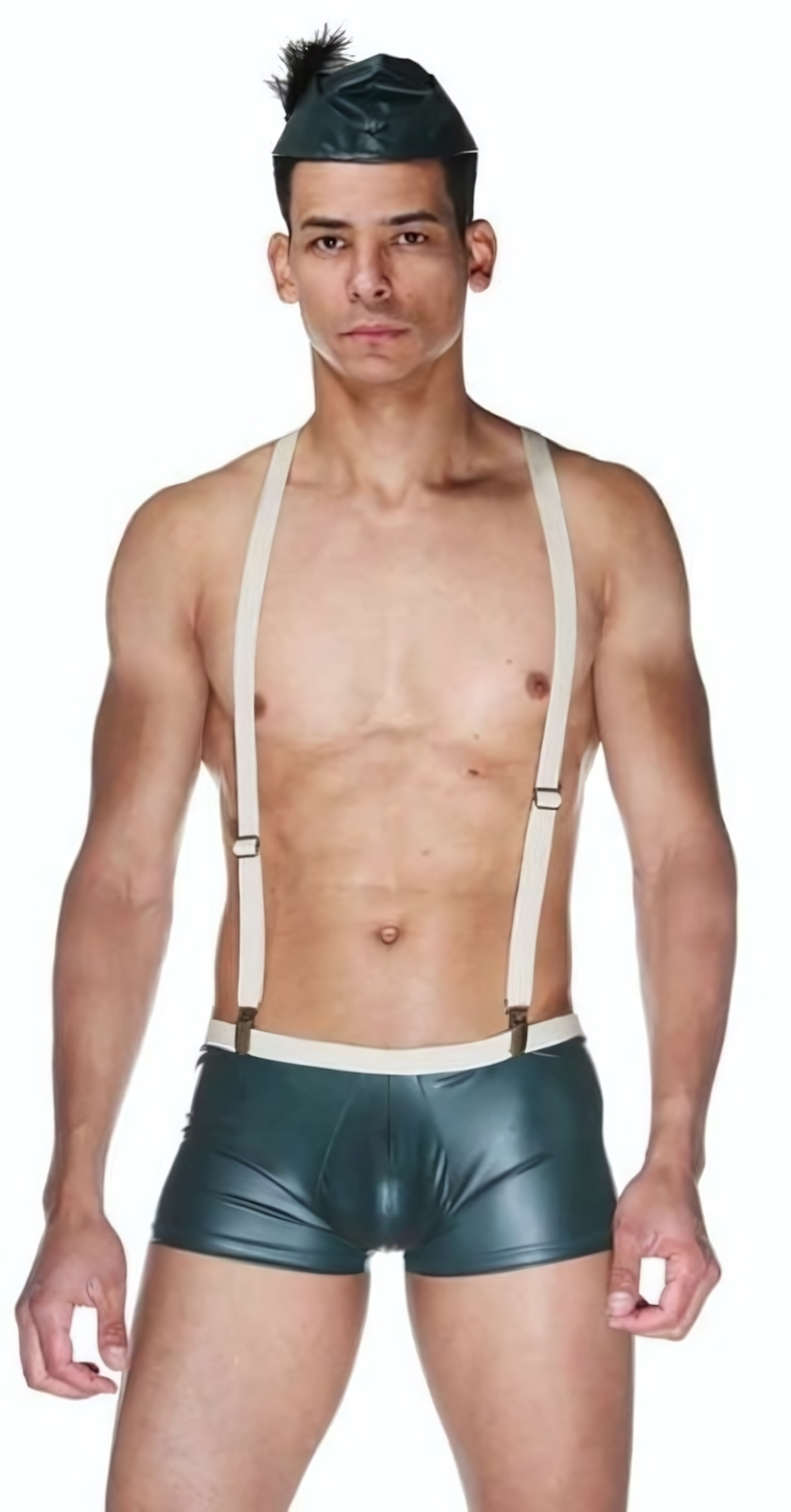 Мужской игровой костюм «Робин Гуд» (Размер: S-M) (Цвет: зеленый с белым)